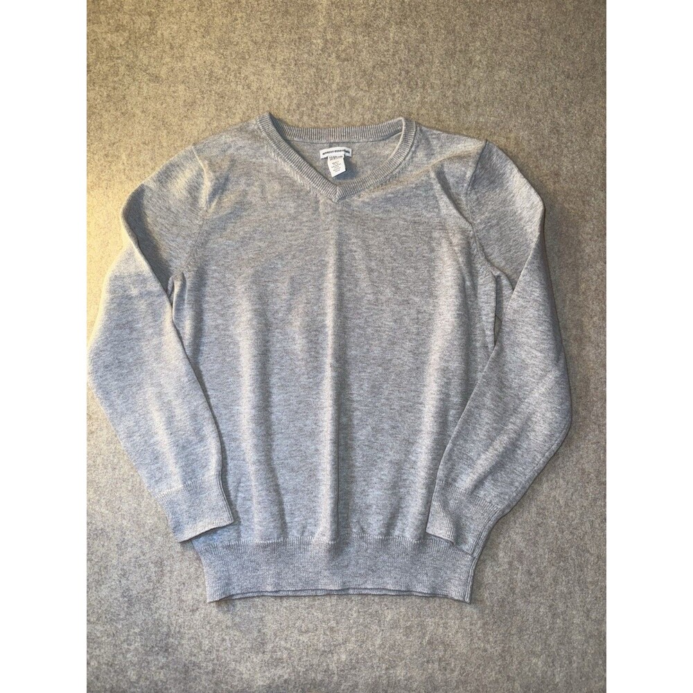 Amazon Essentials Boys Size 8 Gray Vneck Long Sleeve Sweater